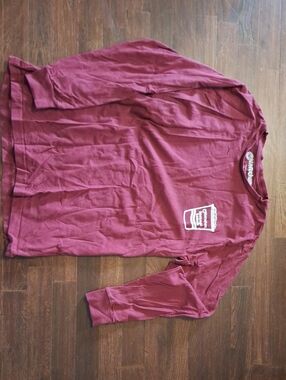 Maroon Long-Sleeve Men's Shirt - Unbranded